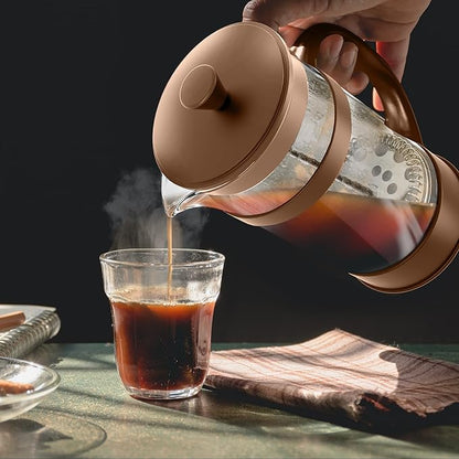 Utopia Kitchen 12 Ounce 0.35 Liter French Press Coffee Maker, Tea Maker, Travel Coffee Presses, Heat Resistant Thickened Borosilicate Coffee Pot for Camping Travel Gifts, Brown Pack of 1