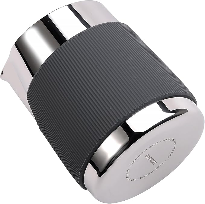 Normcore Handleless Milk Frothing Jug, Milk Pitcher 15.2 oz, Milk Frother Steamer Cup Stainless Steel Espresso Cup, Round Spout, Silver, 450 ml