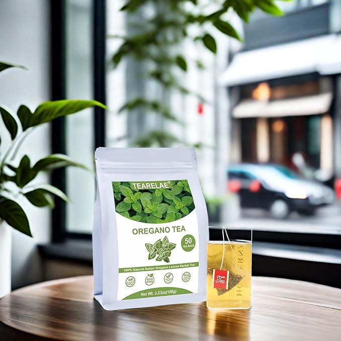TEARELAE - Oregano Tea Bags - 50 Count - Premium Natural Oregano Leaves - Aid in Digestion, Rich in Antioxidants - Non-GMO - Caffeine-Free