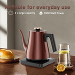 Load image into Gallery viewer, Gooseneck Electric Kettle 1.0L, 1000W Rapid Boil In 4 Min, Stainless Steel Tea Kettle, Pour Over Coffee Kettles For Office/Tea/Travel/Kitchen, Auto Shut-Off, Vintage Copper Color, BPA-Free