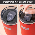 Load image into Gallery viewer, THERMOS Stainless Steel Cup Holder Mug - 40 Ounce, Crimson - Insulated Tumbler with Lid and Straw, Plus Leak-Resistant Slide Lock