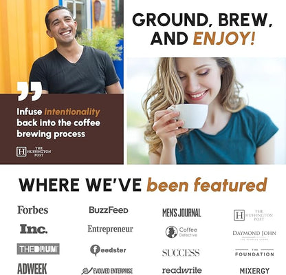 JavaPresse Manual Stainless Steel Coffee Grinder - 18 Adjustable Settings, Portable Conical Burr Grinder for Camping, Travel, Espresso - With Hand Crank