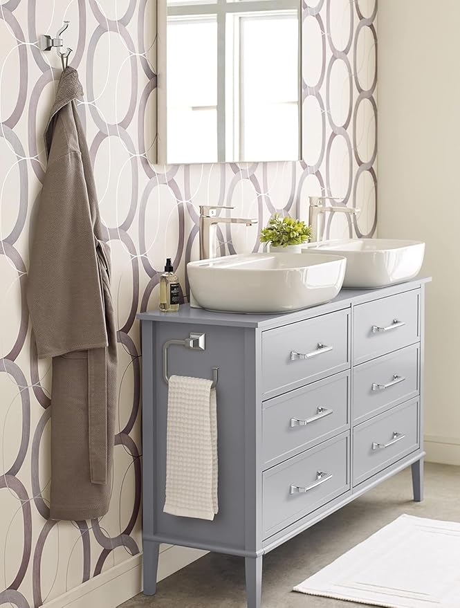 Amerock BH3602026 | Chrome Single Robe Hook | 4-1/4 in. (108 mm) Length Towel Holder | Mulholland | Towel Hook for Bathroom | Bathroom Hardware | Bath Accessories