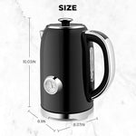 Load image into Gallery viewer, SUSTEAS Electric Kettle Temperature Control - 57oz Hot Water Boiler with Thermometer, 1500W Fast Heating Stainless Steel Tea Kettles, Cordless LED Indicator, Auto Shut-Off &amp; Boil Dry Protection,Black