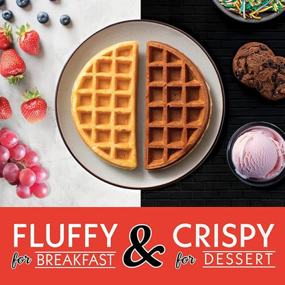 Gourmia Belgian Waffle Maker – Adjustable Browning Control, Nonstick Plates, Ready & Power Indicator Lights, Compact Upright Storage, Cool-Touch Handle