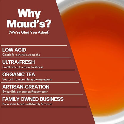 Maud's Organic Passion Green Tea & Organic English Breakfast Black Tea Bundle, 48 ct, Recyclable Single Serve Pods – 100% Gourmet Blended Tea Leaves, Compatible with Keurig K Cups Maker