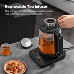 Load image into Gallery viewer, Narcissus Electric Kettle Temperature Control ±5℉, 1.8L Glass Electric Tea Kettle with Removable Infuser for Flowers &amp; Fruit Tea, 1200W Fast Boiling, 6 Hours Keep Warming, Black