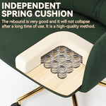 Load image into Gallery viewer, Flannel Office Chair, Comfy Home Office Desk Chairs with Lumbar Support, Modern Velvet Desk Chair Gold Legs Small Swivel Task Chair for Home Office, Bedroom, Study (Green, L)