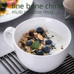 Load image into Gallery viewer, Chulan 22 oz Extra Large Bone China Cereal Mug Set of 4, Oversize White Ceramic Latte Mugs, Jumbo Soup Mugs Coffee Cups with Handles for Chocolate Cocoa Beverage Milk Salads Yogurt, Microwave Safe