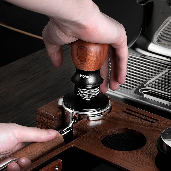 Espresso Tamper 51mm, Coffee Tamper with Spring Loaded Tamper, Adjustable Depth, Stainless Steel Base Espresso Coffee Tamper Fits for All 51mm 52mm Espresso Machine