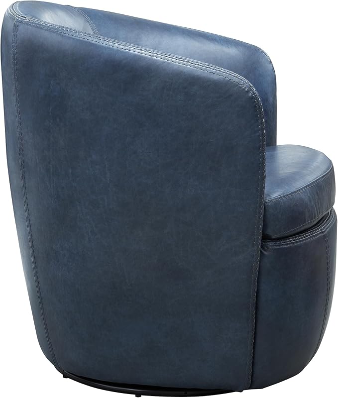 Parker Living Barolo - Vintage Navy 100% Italian Leather Swivel Club Chair