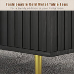 Load image into Gallery viewer, Modern Coffee Table with Storage with 2 Big Drawers, Black Rectangle Coffee Table for Living Room, Wooden Fluted Table Accent Tea Table for Living Room Apartment Small Space