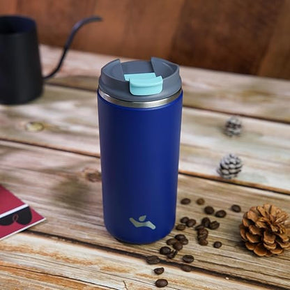 Tumbler with Lid, 12 oz Travel Coffee Mug Double Wall Vacuum Stainless Steel Thermal Metal Cup Insulated Water Bottle,Sapphire