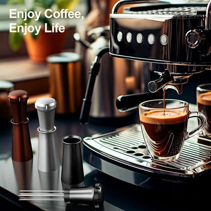 WDT Espresso Stirrer, Espresso Distribution Tool with Self Cleaning Brush, 10 x 0.35mm WDT Needles and Extra 10 Needles for Espresso Distributor, Aluminum Handle with Stand for Barista