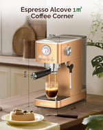 Load image into Gallery viewer, Maestri House 20 Bar ULKA Pump Espresso Machine, Compact Espresso Maker Built-in Flow Meter Steam Milk Frother, Stainless Steel Coffee Machine for Cappuccino, Latte, Rose Golden