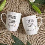 Load image into Gallery viewer, AW BRIDAL Ceramic Engagement Gifts For Couples Newly Engaged Unique Coffee Mugs Set Of 2, 12 Oz| Bachelorette Bridal Shower Gift For Bride, Anniversary Wedding Gifts For Couple Housewarming Gift Ideas