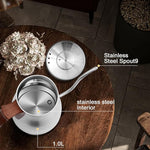 Load image into Gallery viewer, SEEDEEM Gooseneck Electric Kettle Full Touch Screen 1200W Electric Tea &amp; Coffee Kettle with Four Heating Modes Rapid Heating,±1℉ Temperature Control，Keep Warm Mode,1L Electric kettle