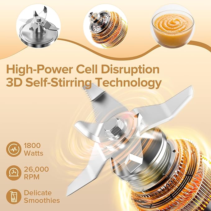 Blenders for Kitchen with 68Oz. Pitcher and 20Oz. To-go Cup, BPA-Free Countertop Blenders for Smoothies, Smoothie Blender for Ice Crush, Frozen Drinks, Red