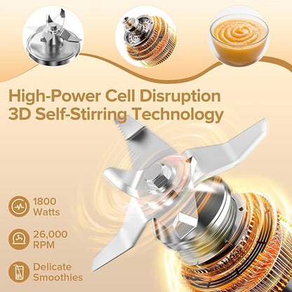 Blenders for Kitchen with 68Oz. Pitcher and 20Oz. To-go Cup, BPA-Free Countertop Blenders for Smoothies, Smoothie Blender for Ice Crush, Frozen Drinks, Red