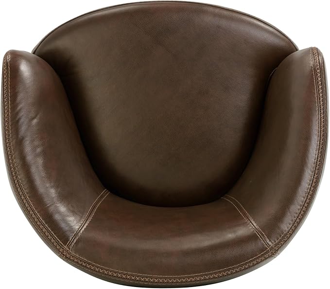 Parker Living Barolo - Vintage Brown 100% Italian Leather Swivel Club Chair