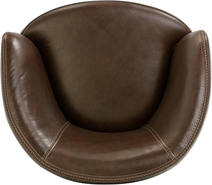 Parker Living Barolo - Vintage Brown 100% Italian Leather Swivel Club Chair
