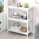Load image into Gallery viewer, FOLUBAN Small Bookshelf, Modern 3 Tier Book Shelf, Wood and Metal Bookcase for Home Office Living Room Bedroom, White Oak