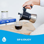 Load image into Gallery viewer, GROSCHE Milano Induction Stovetop Espresso Maker Moka Pot for Greca, Induction, Electric &amp; Gas Stoves, Dishwasher Safe Stovetop Espresso Maker | 9 Espresso Cup, Black