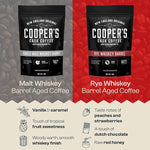 Load image into Gallery viewer, Bourbon Barrel Aged Coffee Whole Bean Set, Single Origin Sumatra Whiskey, Ethiopian Rye, Rwanda Rum Roasted Coffee Beans (Whole Bean, 4 Ounce (Pack of 3))
