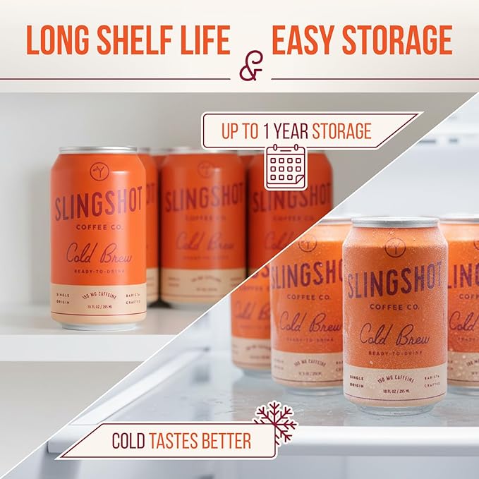 Organic Cold Brew Coffee, 12-Pack – Single Origin Ethiopian Unsweetened Black Coffee, Clean & Bright Flavor, 150 mg Natural Caffeine, Ready-to-Drink 10 oz Cans