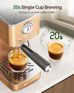 Load image into Gallery viewer, Maestri House 20 Bar ULKA Pump Espresso Machine, Compact Espresso Maker Built-in Flow Meter Steam Milk Frother, Stainless Steel Coffee Machine for Cappuccino, Latte, Rose Golden
