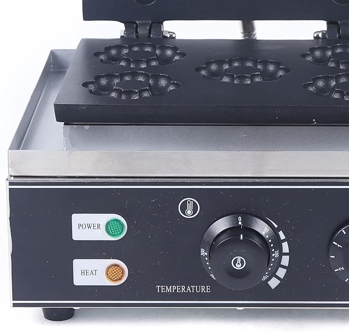 Mini Donut Maker Machine, Commercial Waffle Donut Machine, Plum Blossom Donut Maker Waffle Maker, For Breakfast, Snacks, Desserts & More with Non-stick Surface, Makes 5 Doughnuts