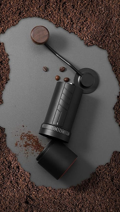 Vevok Chef O20 Manual Coffee Grinder - 20 levels External Adjustment, 35g Capacity with Travel Case and Cleaning Gear, Consistent Grind Ti-Plated Stainless Steel Conical Burr Hand Coffee Grinder