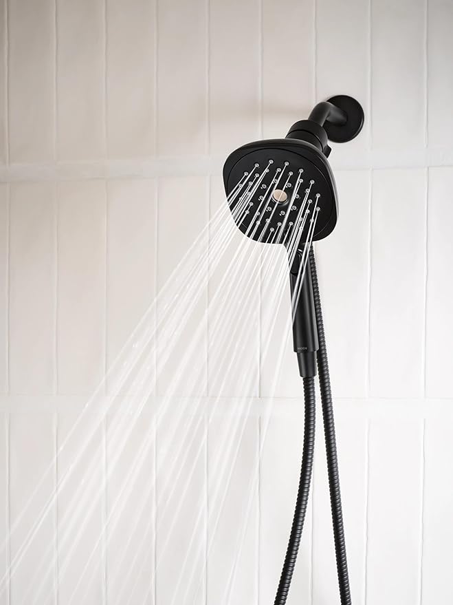 Moen Verso Eco-Performance Infiniti Dial Square Handheld Shower, 5-Inch Diameter Spray Head, Matte Black, 220H5EPBL