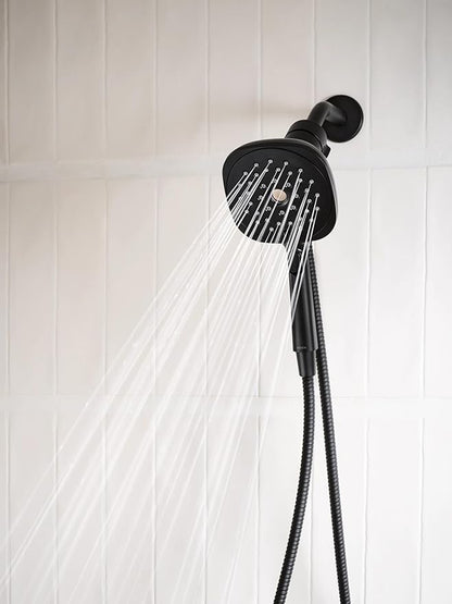 Moen Verso Eco-Performance Infiniti Dial Square Handheld Shower, 5-Inch Diameter Spray Head, Matte Black, 220H5EPBL