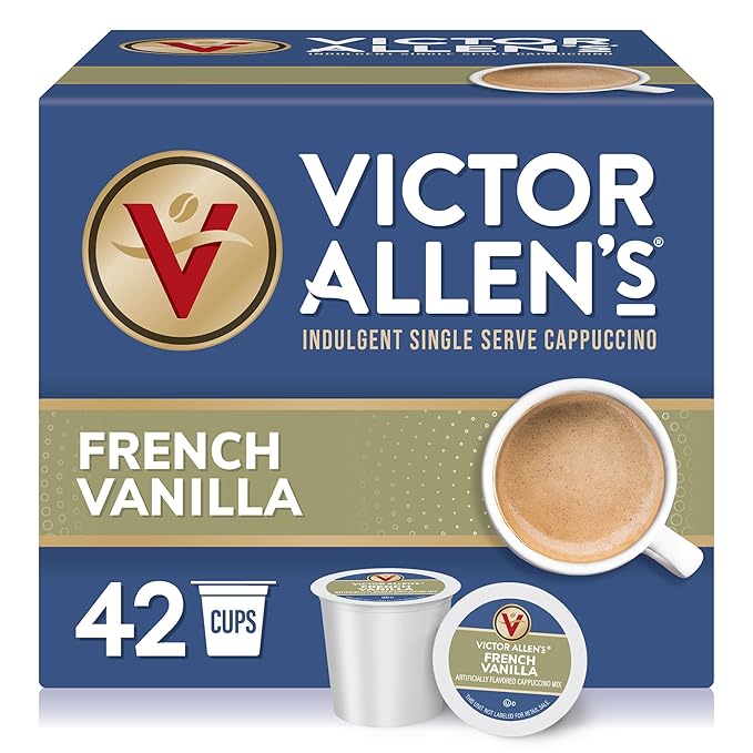 Victor Allen's Coffee French Vanilla Flavored Cappuccino Mix, 42 Count, Single Serve K-Cup Pods for Keurig K-Cup Brewers
