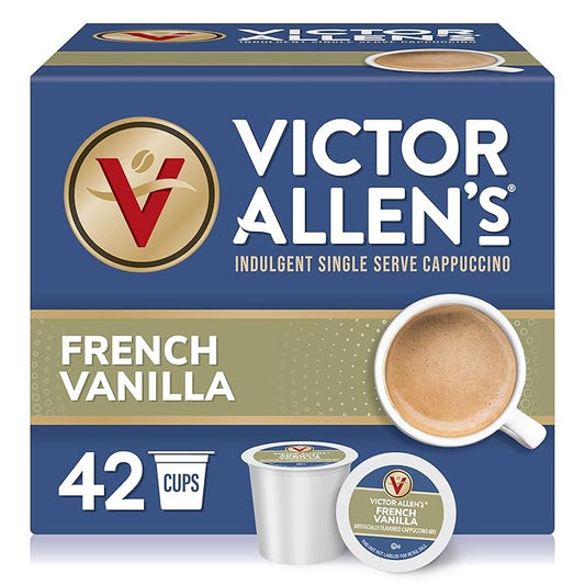 Victor Allen's Coffee French Vanilla Flavored Cappuccino Mix, 42 Count, Single Serve K-Cup Pods for Keurig K-Cup Brewers