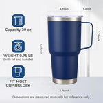 Load image into Gallery viewer, 30 oz Tumbler with Handle and Lid, Stainless Steel Tumblers Bulk Double Wall Vacuum Insulated Travel Mug Leak Proof Cup Keep Drinks Cold and Hot Navy, 4 Pack