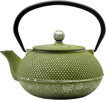 Cast Iron Teapot Tea Kettle with Stainless Steel Infuser for Stovetop Safe Coated with Enameled Interior Japanese Green Tetsubin for Loose Tea(30.4oz/900ml)