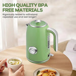 Load image into Gallery viewer, Pukomc Electric Kettle,1.7L Stainless Steel Electric tea kettle with Temperature Gauge, Fast Boiling, Auto Shut - off, BPA - Free, Boil - Dry Protection, (Retro Green)