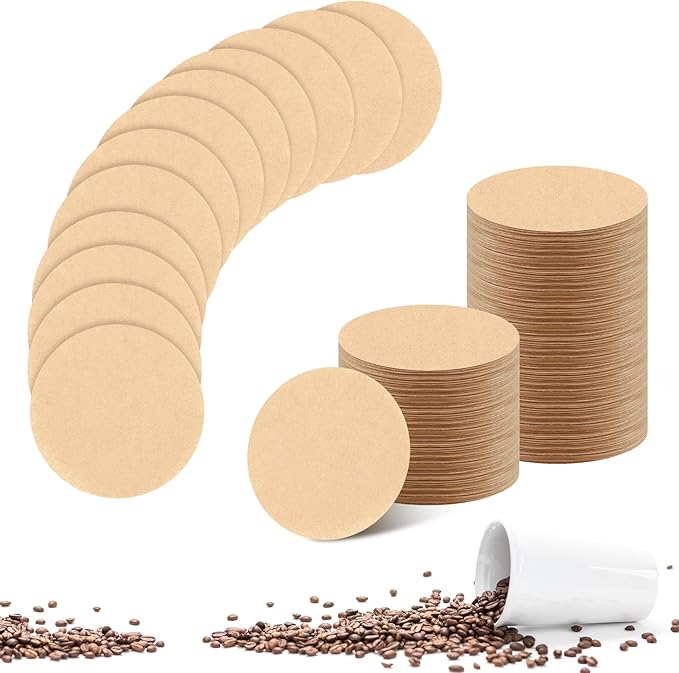 400Pcs Replacement Coffee Filter Paper, 2.5in Unbleached Natural Round Coffee Filter Coffee Accessories Compatible with Aeropress Coffee Makers
