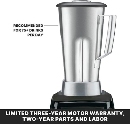 Waring Commercial MX1100XTS 3.5 HP Blender with Electronic Keypad, 30 Second Countdown Timer, Pulse Feature and a 64 oz Stainless Steel Container, 12-V, 5-15 Phase Plug
