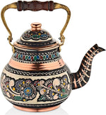 Load image into Gallery viewer, Vintage Copper Turkish TeaPot Tea Kettle Pot for Stovetop Stove Top Infuser Decorative Fancy Arabic Moroccan Party Serving Kitchen Antique Handmade Women Floral Unique Style Gooseneck Gift Decor