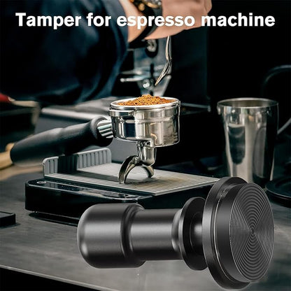 PUSEE 51mm Espresso Coffee Tamper,Premium Calibrated Espresso Tamper 30lb Coffee Tamper with Spring Loaded,Titanium Ripple Plating Base Ground Tamper for Barista Home Coffee Espresso Accessories