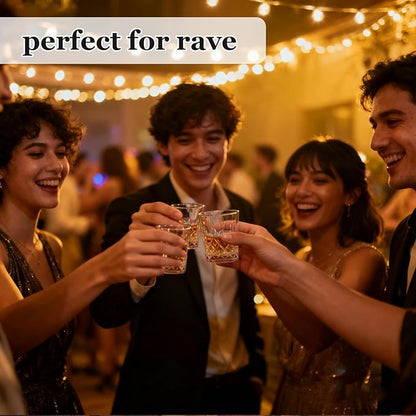 Ruckae 12 Pack 1.5 OZ Shot Glasses Set with Tray Crystal Shot Glass Bulk Clear Cone Shot Glasses for Vodka Tequila Whiskey Liquor