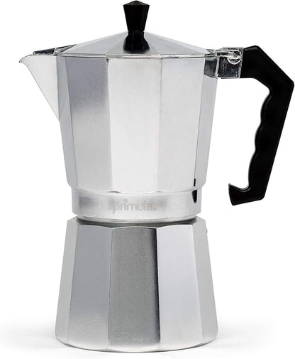 Primula Classic Stovetop Espresso and Coffee Maker, Moka Pot for Italian and Cuban Café Brewing, Greca Coffee Maker, Cafeteras, 9 Espresso Cups, Silver