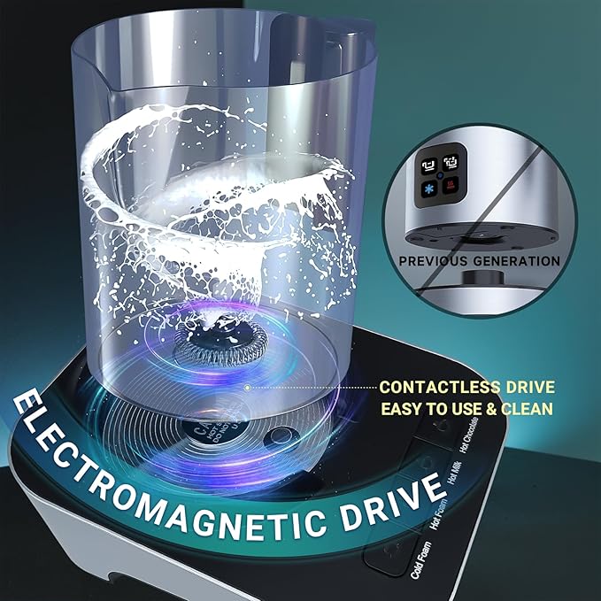 4-in-1 Electric Milk Frother and Steamer, Large 13.5oz Stainless Steel Pitcher, Hot & Cold Foam Maker and Milk Warmer for Lattes, Cappuccinos, Macchiato,Hot Chocolate, Dishwasher Safe