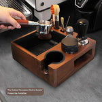 Load image into Gallery viewer, Espresso tamping station knock box,tamper station,Espresso station fit for storage 51-58mm tamper,distributor,portafilter,puck screen accessories,9 in 1 espresso knock box and tamper station