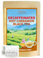 Load image into Gallery viewer, TeeLux Decaf Hot Cinnamon Black Tea, Decaffeinated Black Tea with Cinnamon, Clove, Spicy &amp; Sweet Flavor, 100 Count