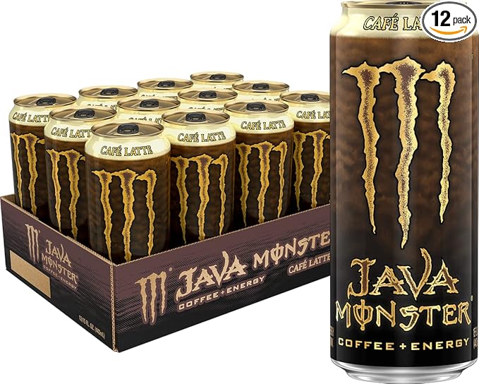 Monster Energy Java Café Latte, Coffee + Energy Drink, 15 Ounce (Pack of 12)