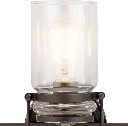 KICHLER Brinley 24" 3 Light Vanity Light with Clear Glass in Olde Bronze®